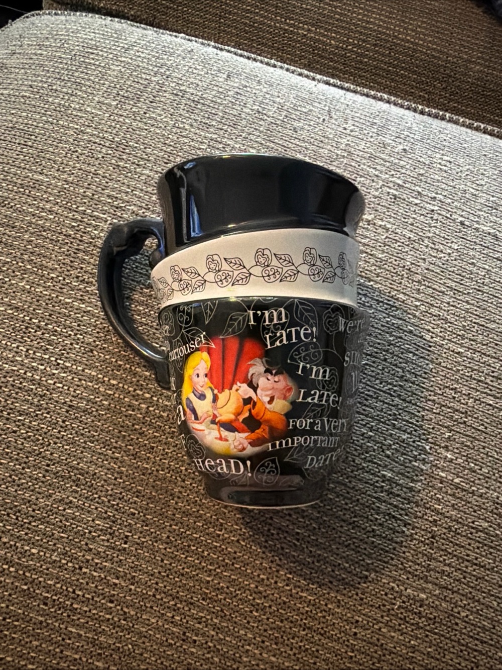 Alice in Wonderland Triple Stack Quotes Ceramic Cup Mug By Disney Parks 12oz